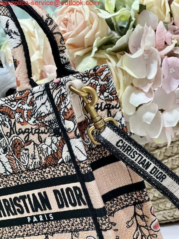 Replica Dior S5555 Mini Dior Book Tote Phone Bag Nude multicolor embroidery S1104 3