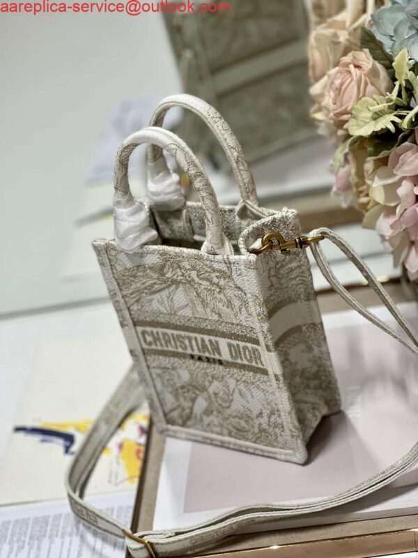 Replica Dior S5555 Mini Dior Book Tote Phone Bag White Eembroidery S1107 2