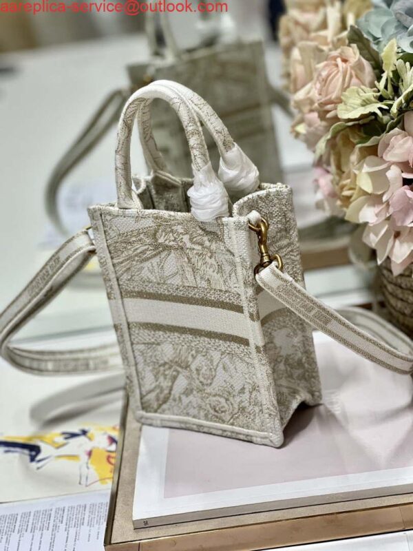 Replica Dior S5555 Mini Dior Book Tote Phone Bag White Eembroidery S1107 5