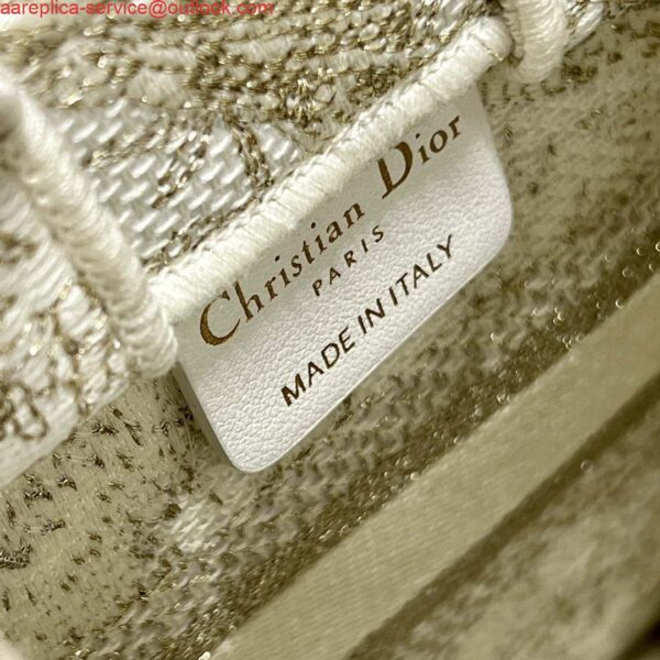 Replica Dior S5555 Mini Dior Book Tote Phone Bag White Eembroidery S1107 8
