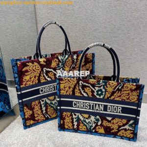 Replica Dior Book Tote bag in Blue Multicolor Dior Paisley Embroidery