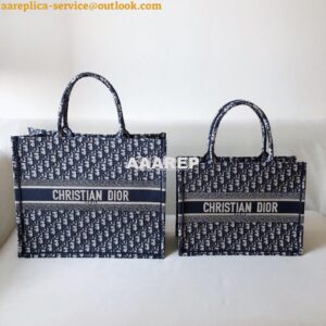 Replica Dior Book Tote bag in Blue Oblique Embroidered Canvas