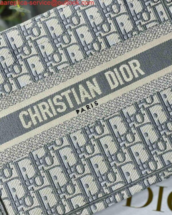 Replica Dior Book Tote M1265 Small Dior Oblique Embroidery Gray 4