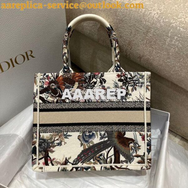 Replica Dior Book Tote bag in Ecru Multicolor Dior Jardin d'Hiver Embr 15