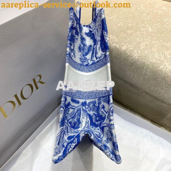 Replica Dior Book Tote bag in Fluorescent Blue Toile de Jouy Transpare 7