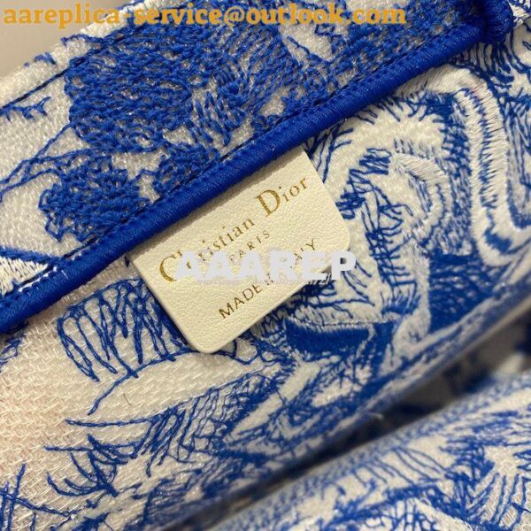 Replica Dior Book Tote bag in Fluorescent Blue Toile de Jouy Transpare 10