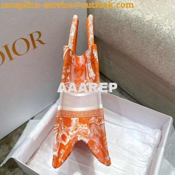 Replica Dior Book Tote bag in Fluorescent Orange Toile de Jouy Transpa 7