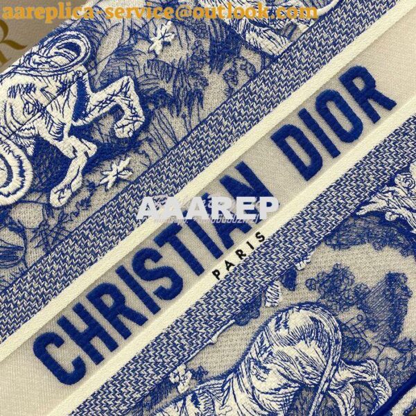 Replica Dior Book Tote bag in Fluorescent Blue Toile de Jouy Transpare 22