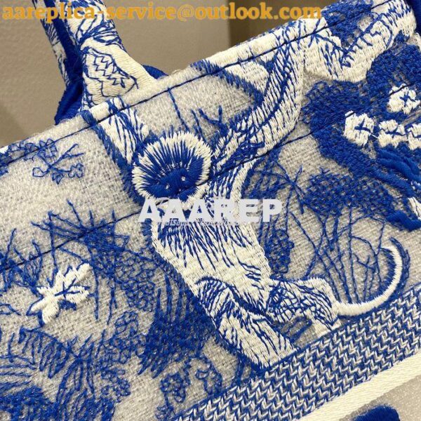 Replica Dior Book Tote bag in Fluorescent Blue Toile de Jouy Transpare 23