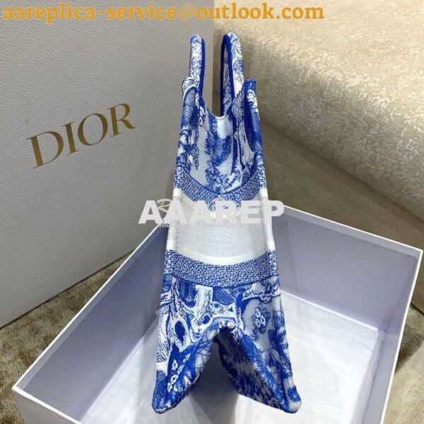 Replica Dior Book Tote bag in Fluorescent Blue Toile de Jouy Transpare 25