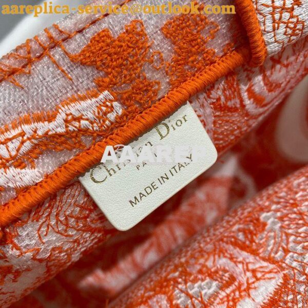 Replica Dior Book Tote bag in Fluorescent Orange Toile de Jouy Transpa 11