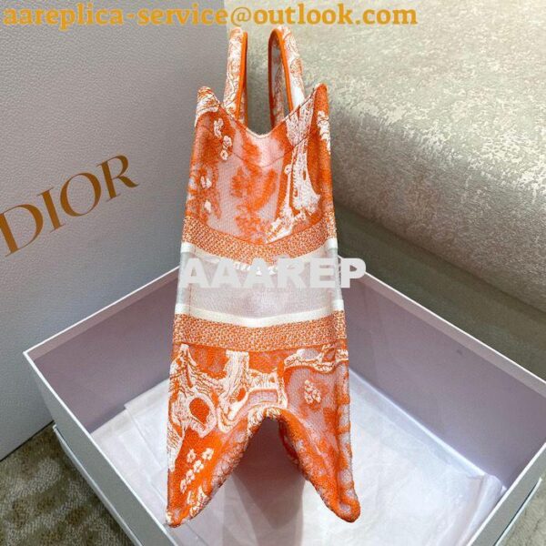 Replica Dior Book Tote bag in Fluorescent Orange Toile de Jouy Transpa 14