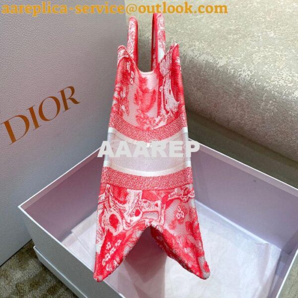 Replica Dior Book Tote bag in Fluorescent Pink Toile de Jouy Transpare 7