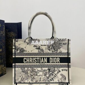 Replica Dior Book Tote bag in Latte and Black Zodiac Embroidery 2