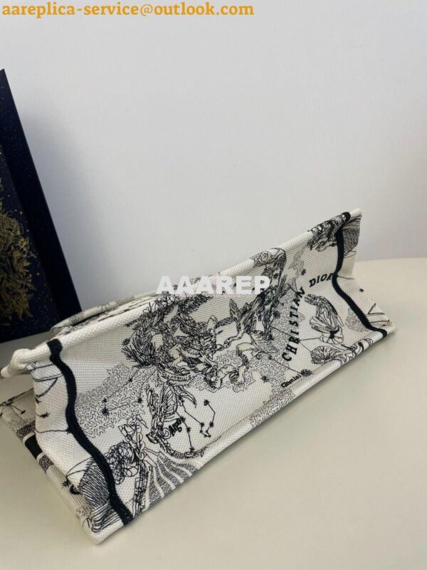 Replica Dior Book Tote bag in Latte and Black Zodiac Embroidery 9