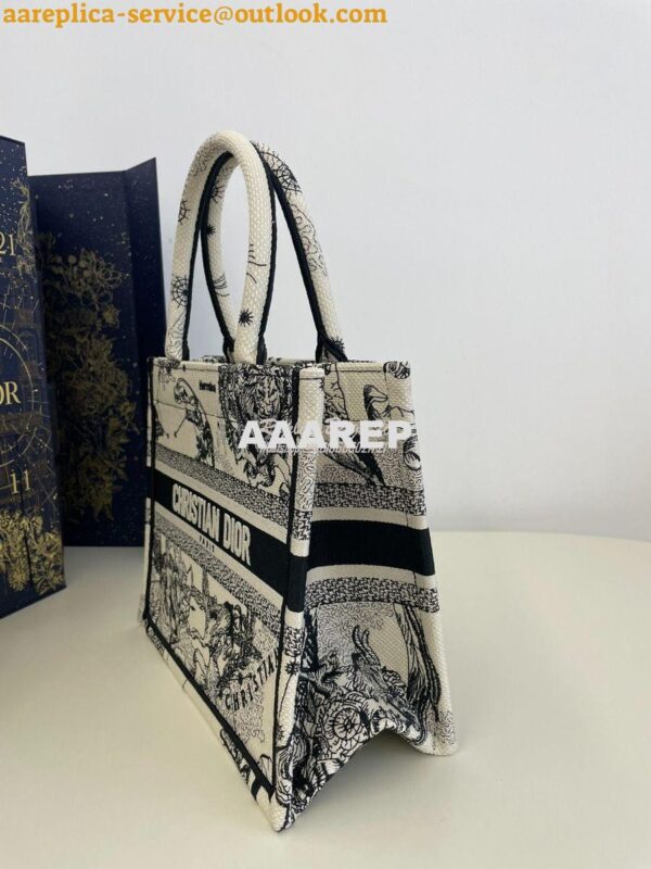 Replica Dior Book Tote bag in Latte and Black Zodiac Embroidery 15