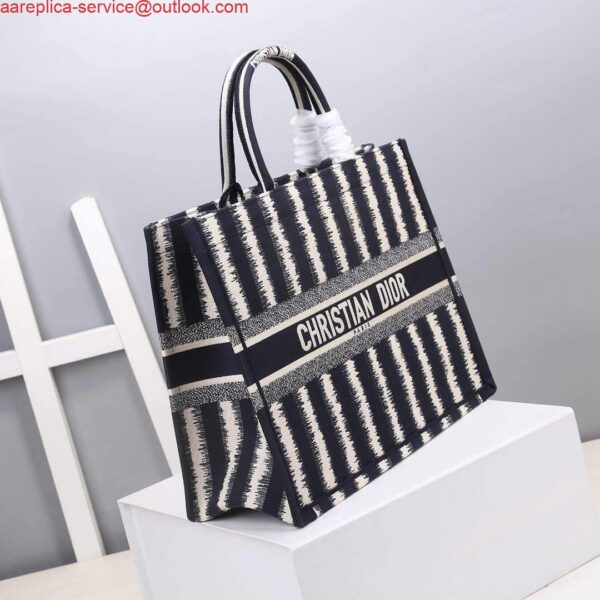 Replica Dior M1286 Dior Book Tote Blue D-Stripes Embroidery 5