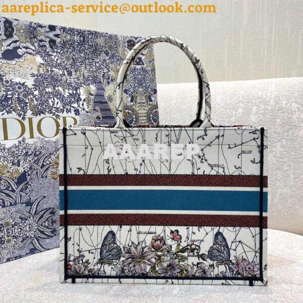 Replica Dior Book Tote bag in Latte Multicolor Constellation Embroider 11