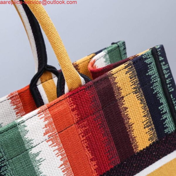 Replica Dior M1286 Dior Book Tote Red Multicolor D-Stripes Embroidery 5
