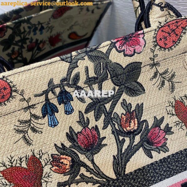 Replica Dior Book Tote bag in Multicolor Dior Flowers Embroidery 4