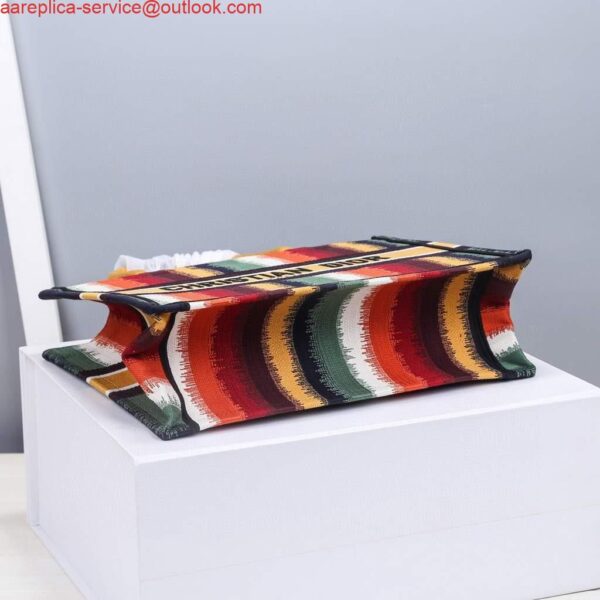 Replica Dior M1286 Dior Book Tote Red Multicolor D-Stripes Embroidery 7