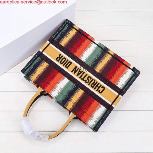 Replica Dior M1286 Dior Book Tote Red Multicolor D-Stripes Embroidery 8