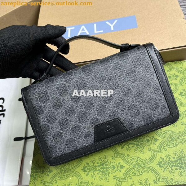 Replica Gucci 358933 GG Travel Document Package Black 3