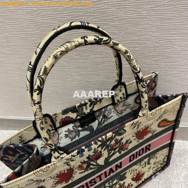 Replica Dior Book Tote bag in Multicolor Dior Flowers Embroidery 10