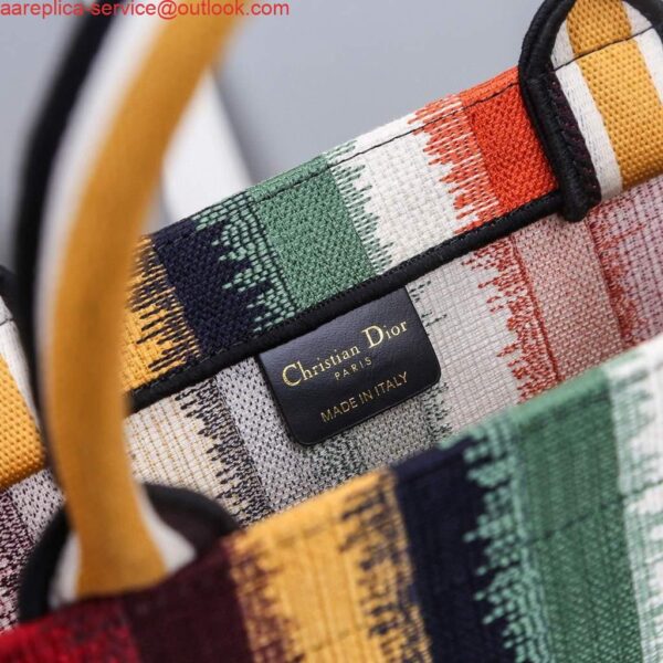 Replica Dior M1286 Dior Book Tote Red Multicolor D-Stripes Embroidery 10