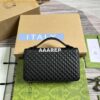 Replica Gucci 456117 GG Marmont Leather Zip Around Wallet Black 2