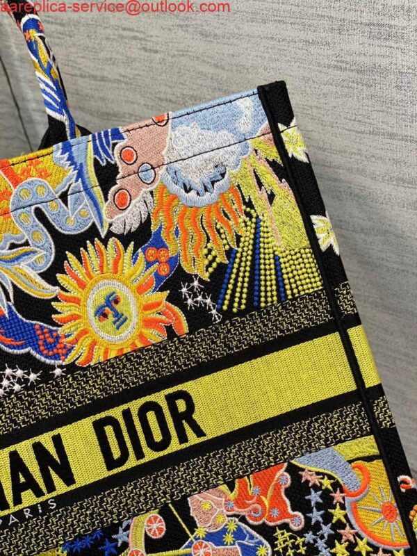 Replica Dior M1286 Large Book Tote Black Multicolor Zodiac Fantastico Embroidery 4
