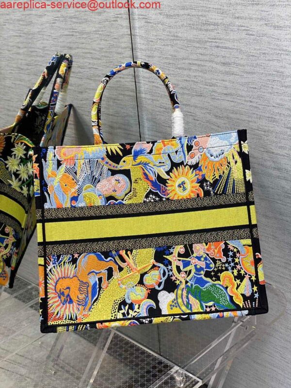 Replica Dior M1286 Large Book Tote Black Multicolor Zodiac Fantastico Embroidery 5