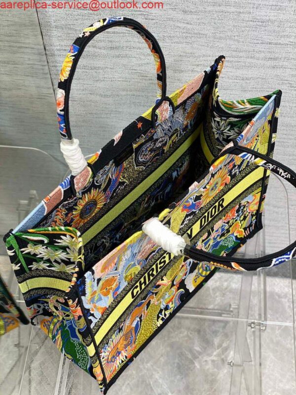 Replica Dior M1286 Large Book Tote Black Multicolor Zodiac Fantastico Embroidery 9