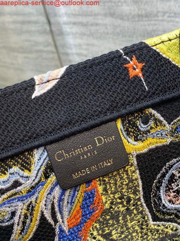 Replica Dior M1286 Large Book Tote Black Multicolor Zodiac Fantastico Embroidery 10