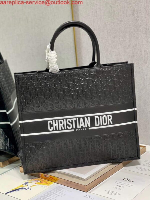 Replica Dior M1286 Large Book Tote Black Perforated and Embossed Oblique Calfskin 3