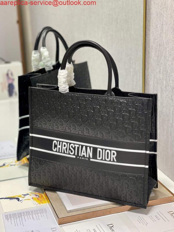 Replica Dior M1286 Large Book Tote Black Perforated and Embossed Oblique Calfskin 4