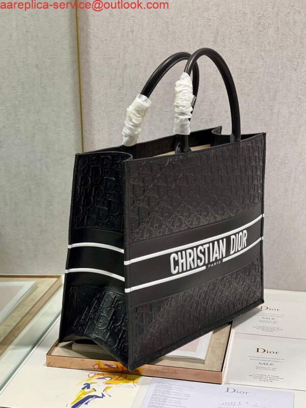 Replica Dior M1286 Large Book Tote Black Perforated and Embossed Oblique Calfskin 5