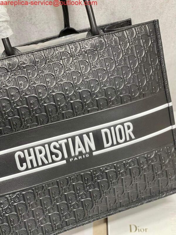 Replica Dior M1286 Large Book Tote Black Perforated and Embossed Oblique Calfskin 6