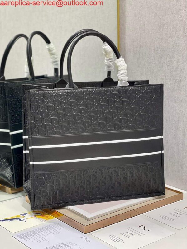 Replica Dior M1286 Large Book Tote Black Perforated and Embossed Oblique Calfskin 8