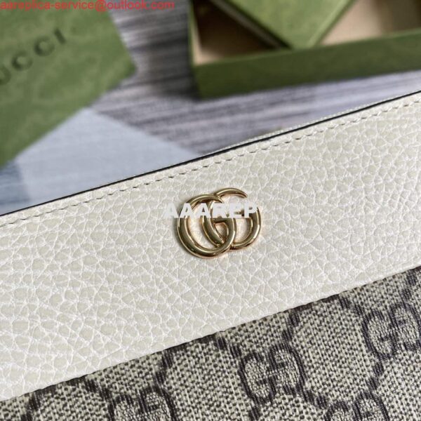 Replica Gucci 456117 GG Marmont Zip Around Wallet White 6