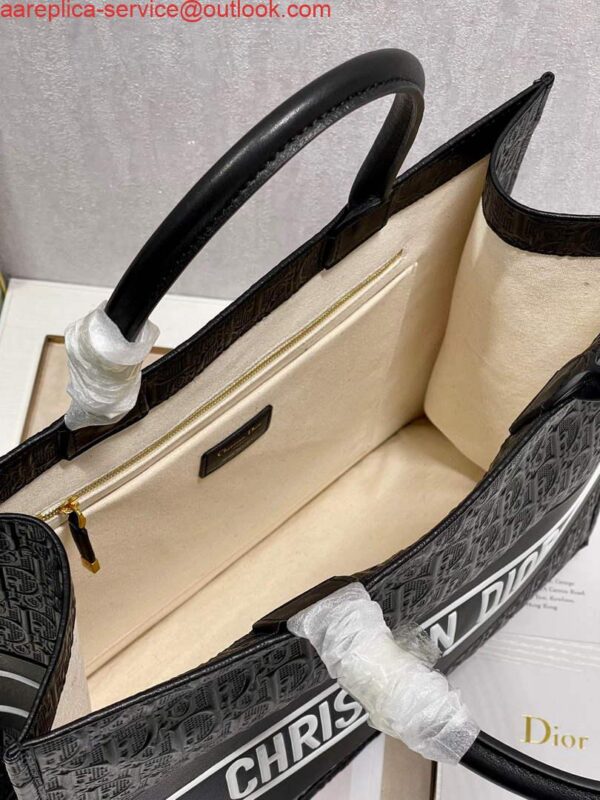 Replica Dior M1286 Large Book Tote Black Perforated and Embossed Oblique Calfskin 9
