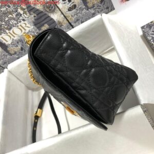 Replica Dio rM9243 Large Caro Bag Calfskin black logo gold 2