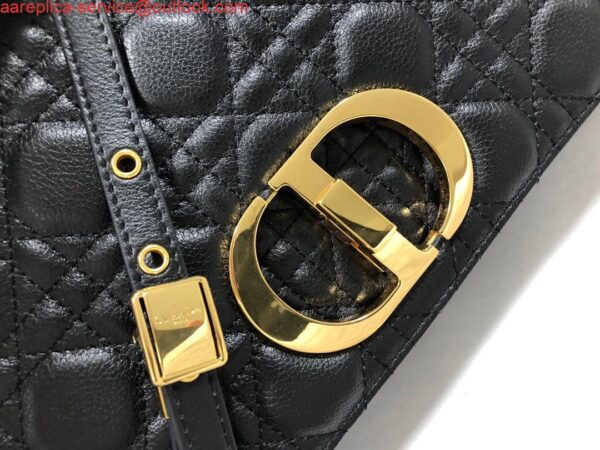 Replica Dio rM9243 Large Caro Bag Calfskin black logo gold 5