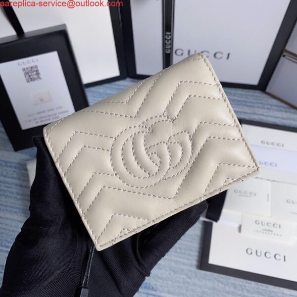 Replica Gucci 466492 GG Marmont card case wallet in White 3