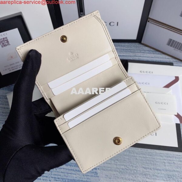 Replica Gucci 466492 GG Marmont card case wallet in White 7