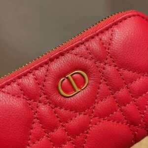 Replica Dior Caro Mini zipper clutch 5087 Red