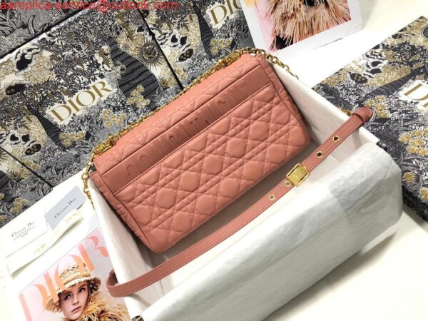 Replica Dior Large Caro Bag M9243 Calfskin Pink Gold 3