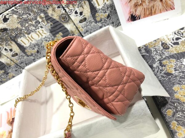 Replica Dior Large Caro Bag M9243 Calfskin Pink Gold 4