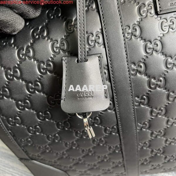 Replica Gucci 406380 GG Embossed Duffle Bag Black 8