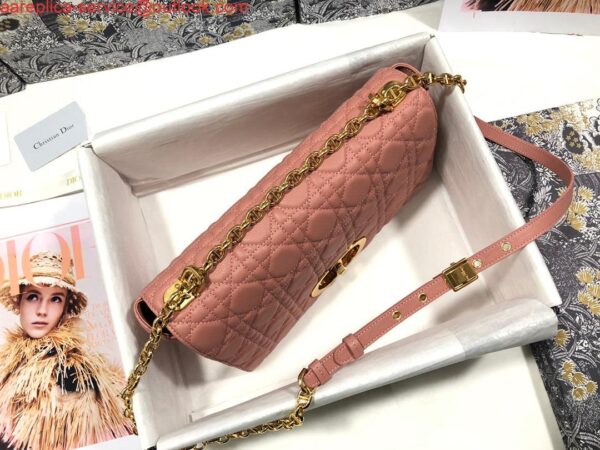 Replica Dior Large Caro Bag M9243 Calfskin Pink Gold 7